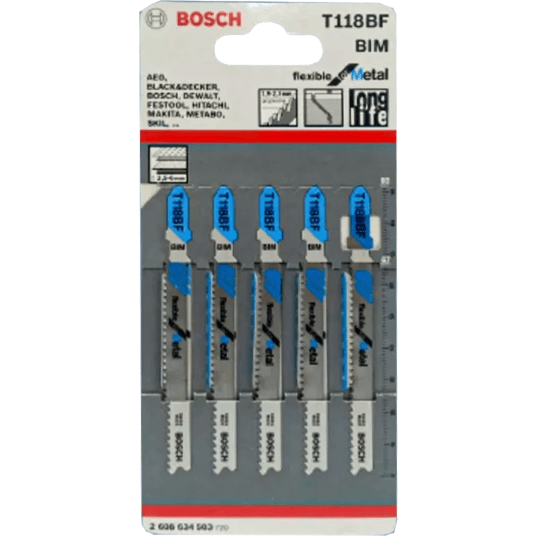 Bosch T118BF Jigsaw Blade (Thick Materials, Curved) Flexible for Metal [2608634503] - KHM Megatools Corp.