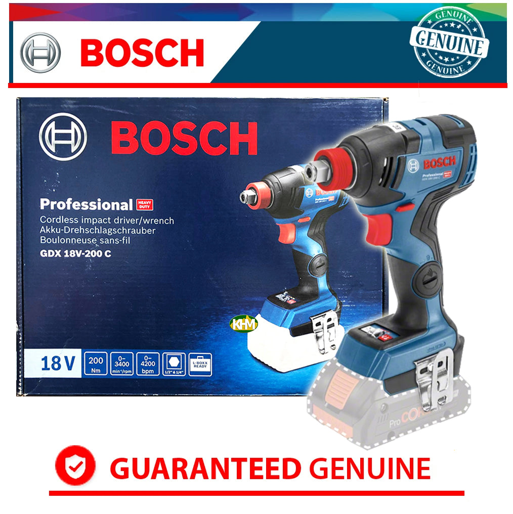 Bosch GDX 18V-200 C (2in1) Cordless Brushless Impact Driver / Impact Wrench