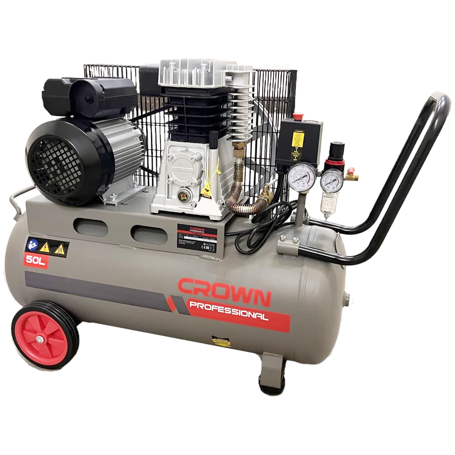 Crown CT36030 Air Compressor Belt-Driven 8Bar 50L | Crown by KHM Megatools Corp.