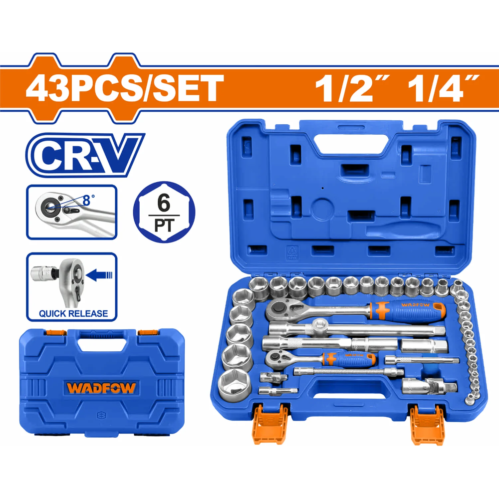 Wadfow WST3D43 43 PCS 1/4