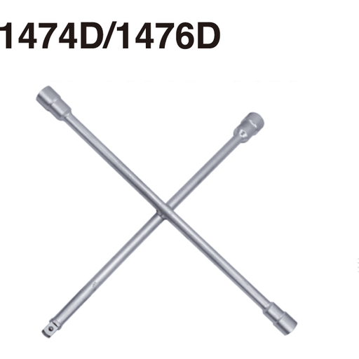 Hans 1474D 4-Way Lug Cross Wrench 16" (17-19-21mm x1/2"Drive) - KHM Megatools Corp.