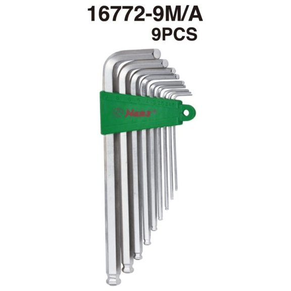 Hans 16772 Hex Key / Allen Wrench Set Ball End Tip (Longer Arm) - KHM Megatools Corp.