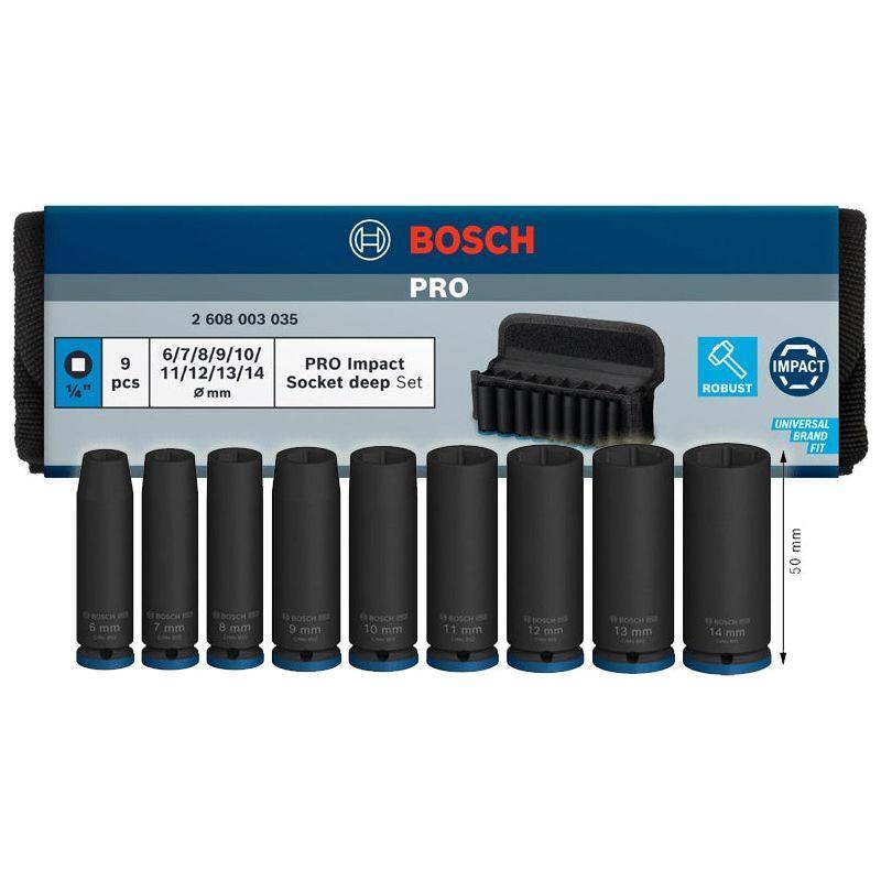 Bosch Pro Impact Socket Wrench Set 1/4