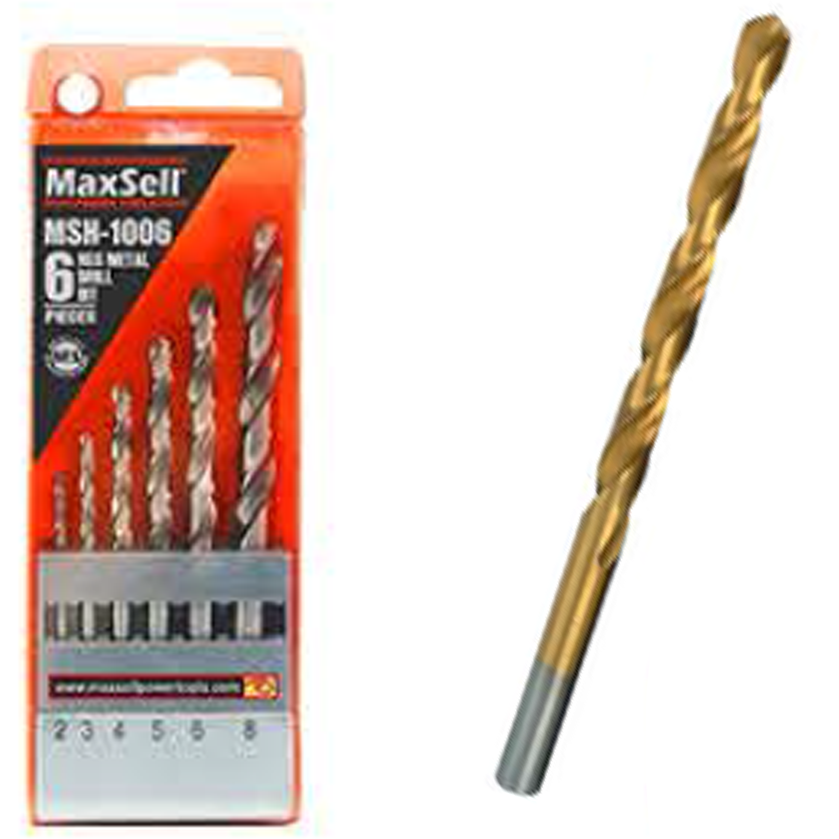 Maxsell MSH-1006 HSS Titanium Drill Bit Set 6Pcs