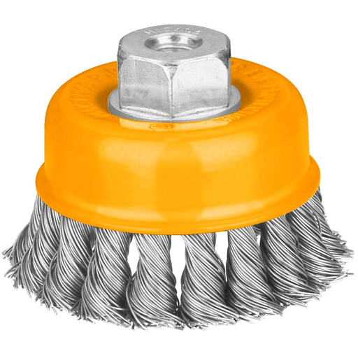 Ingco WB21002 Cup Wire Brush With Nut 100mm [Twisted] - KHM Megatools Corp.