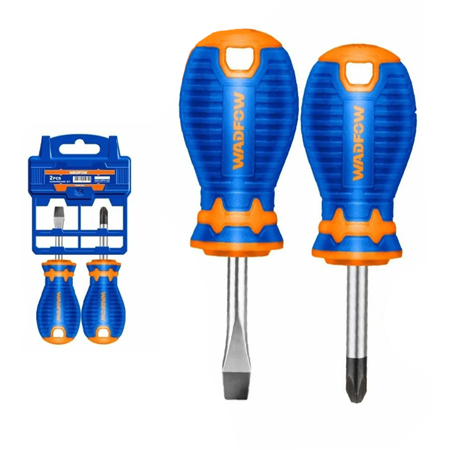 Wadfow WSS1202 Stubby Screwdriver CR-V 2Pcs Set | Wadfow by KHM Megatools Corp.