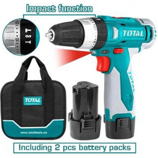 Total TDLI228120 12V Cordless Impact Drill / Hammer Drill | Total by KHM Megatools Corp.