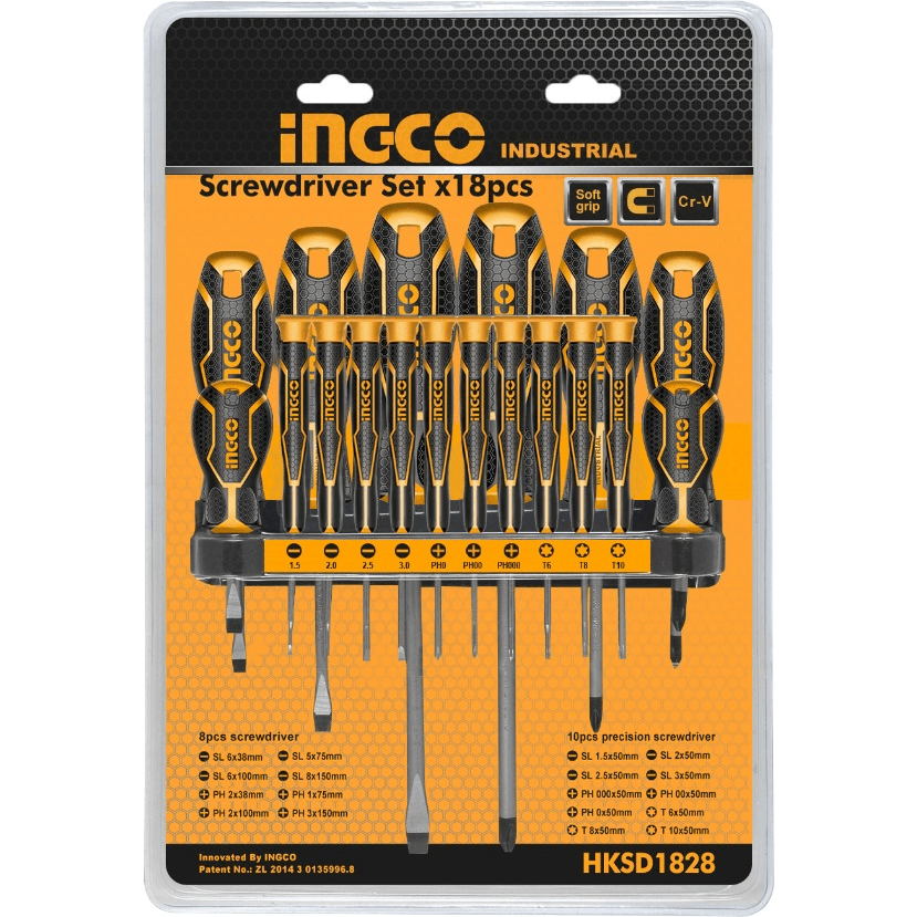 Ingco HKSD1828 18pcs Screwdriver & Precision Screwdriver Set - KHM Megatools Corp.