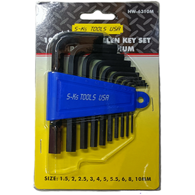 S-Ks 10pcs. HW-6310M Short Arm Allen Wrench Set 1.5-10mm | SKS by KHM Megatools Corp.