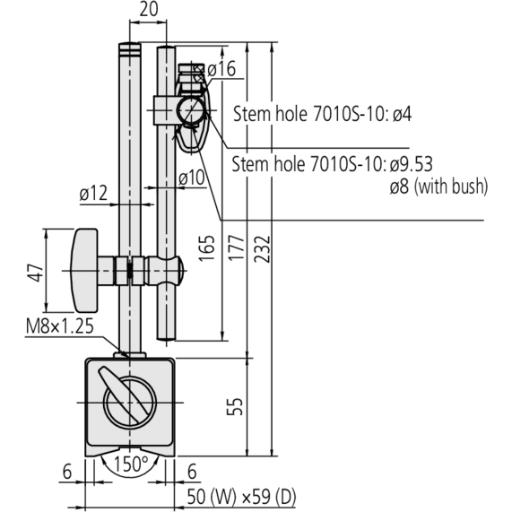 Mitutoyo 7010S-10 Magnetic Stand (Stand Only) - KHM Megatools Corp.