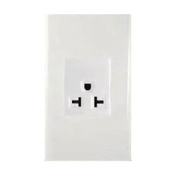 Omni WP1-WA Aircon Tandem Outlet in White Plate 20A (Wide Series) | Omni by KHM Megatools Corp.