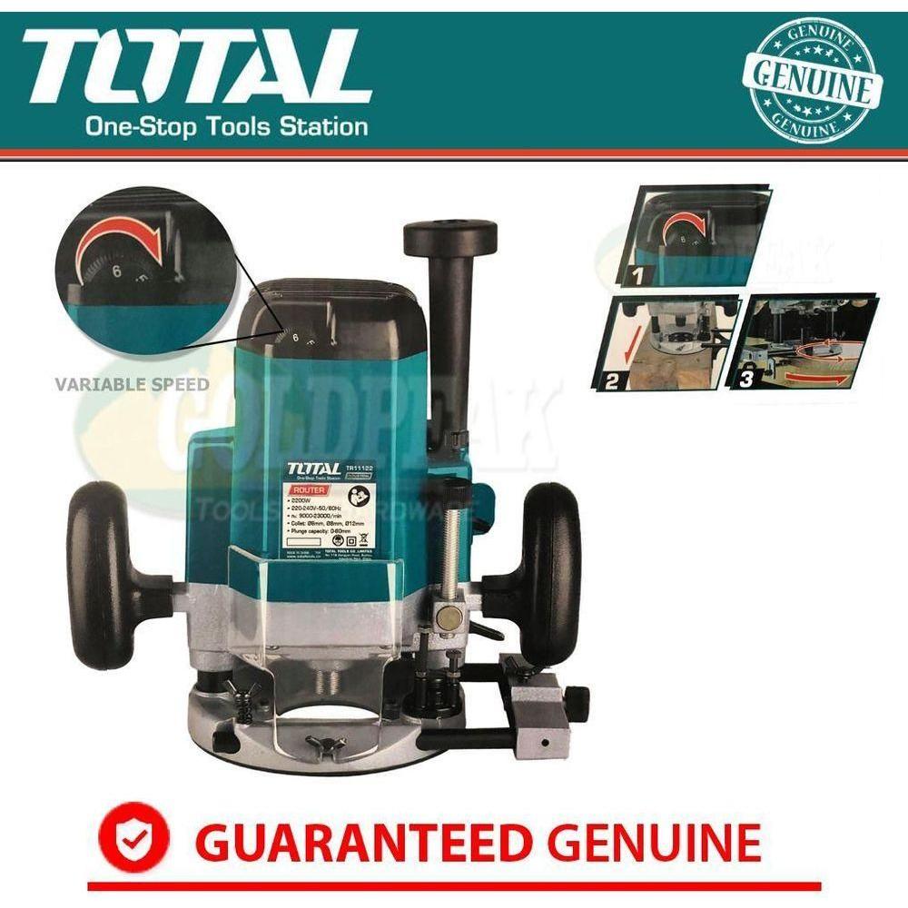 Total Router Tool Total TR11122 Plunge Router (Variable Speed) – Goldpeak Tools PH