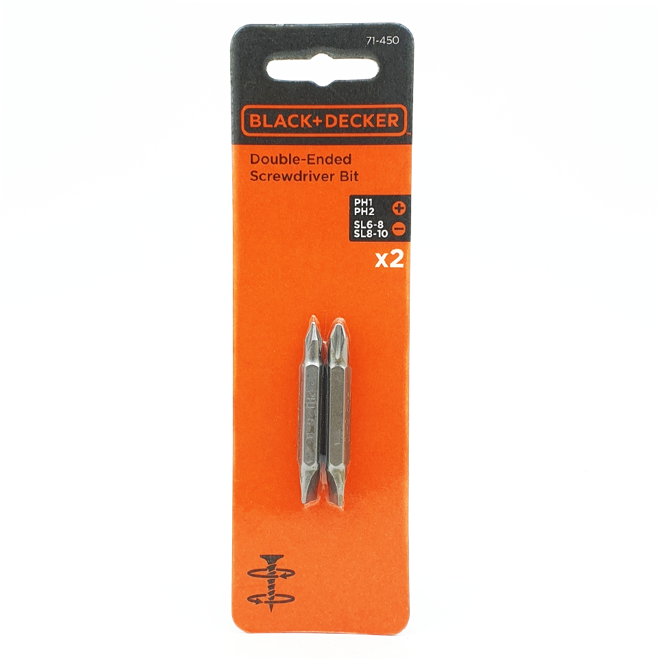 Black & Decker 71-450-B1 Double Ended Screwdriver Bit 2Pcs