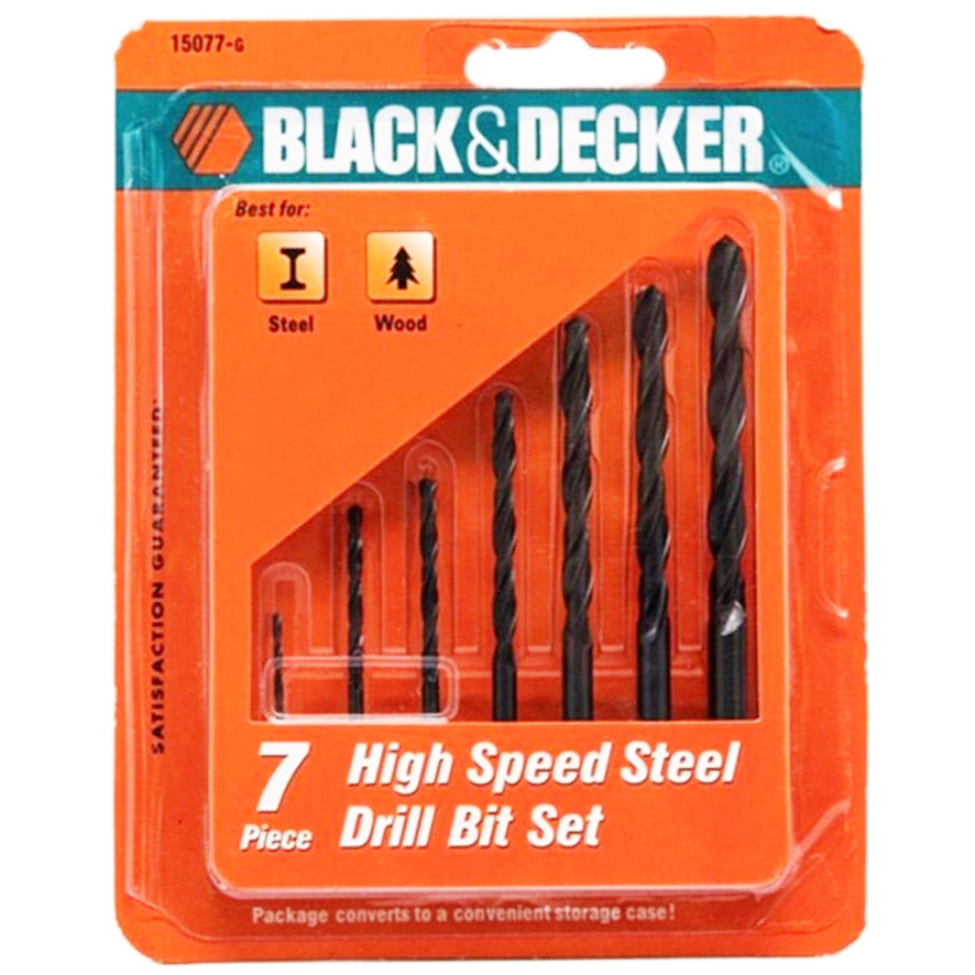 Black & Decker 15077G HSS Drill Bit Set 7Pcs