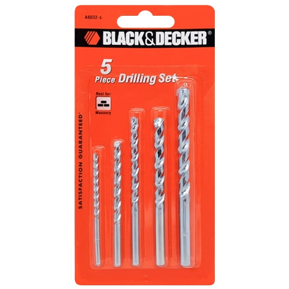 Black & Decker A8032G Masonry Drill Bit Set 5Pcs