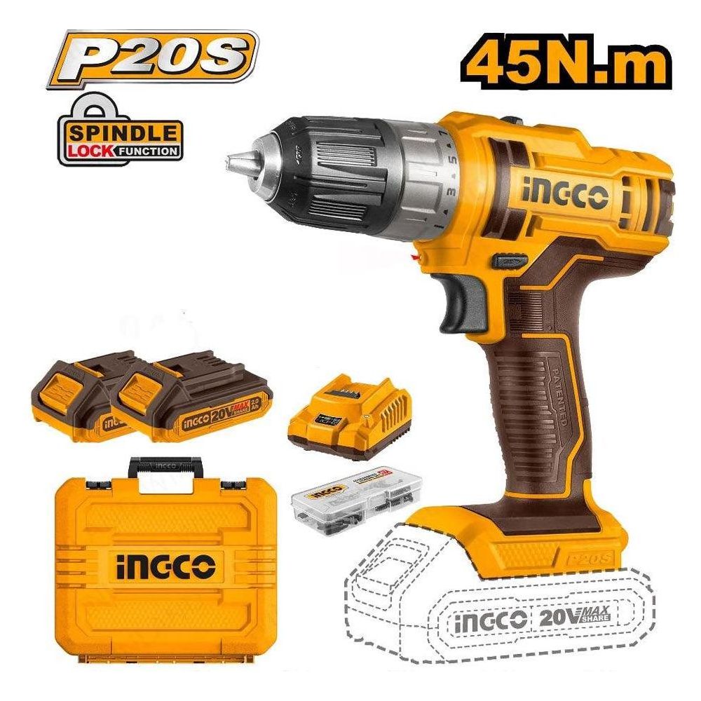 Ingco CDLI200528 Li-Ion Cordless Drill 20V - KHM Megatools Corp.