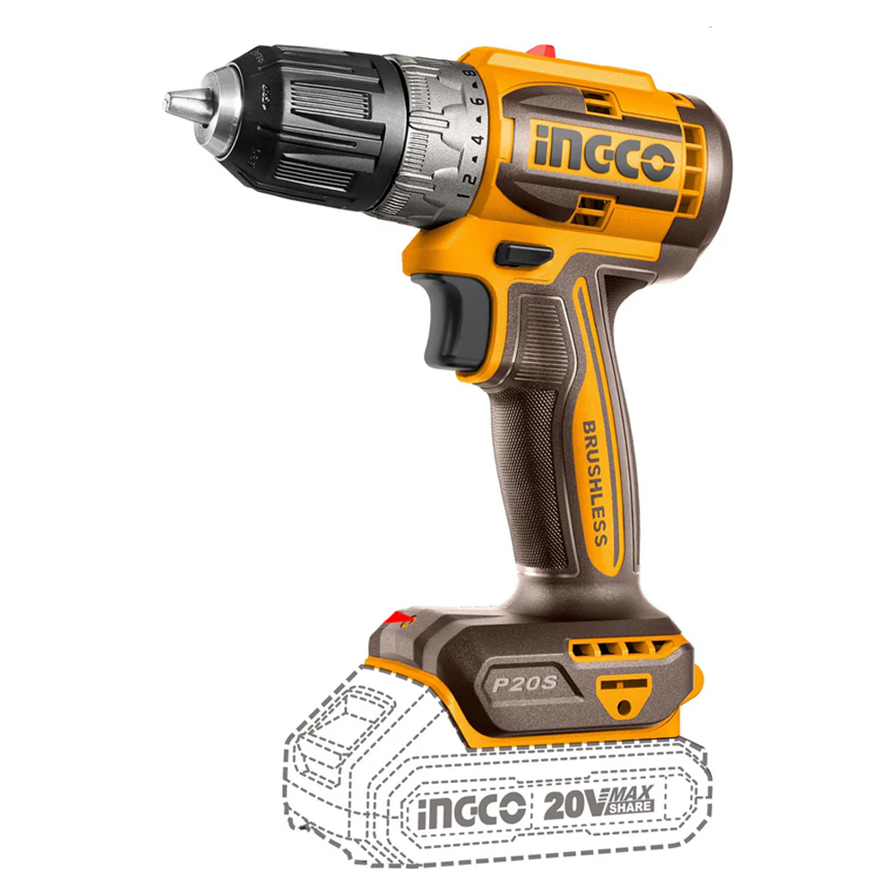 Ingco CDLI204531 Brushless Cordless Li-Ion Drill 20V (Bare)