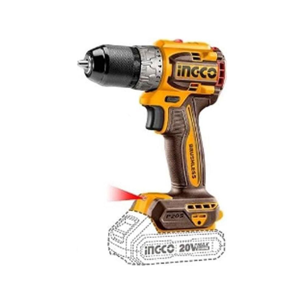 Ingco CDLI20602 Li-Ion Compact Cordless Drill Brushless 20V - KHM Megatools Corp.