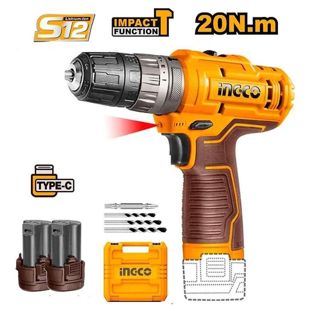 Ingco CIDLI12202 Li-Ion Impact Drill 12V - KHM Megatools Corp.