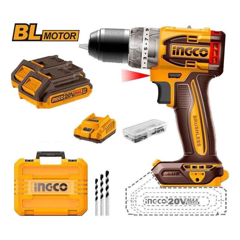 Ingco CIDLI20602 Li-Ion Compact Impact Drill Brushless 20V - KHM Megatools Corp.