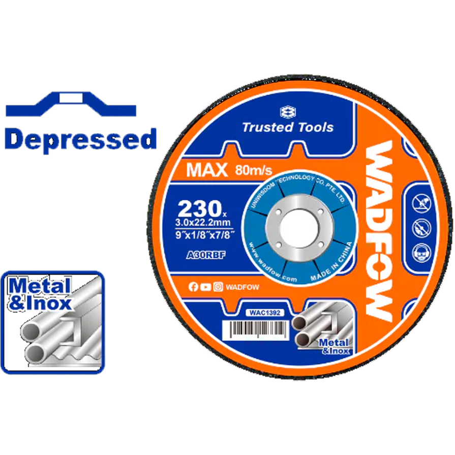 Wadfow WAC1373 Abrasive Metal Grinding Disc 7