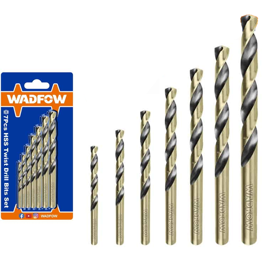 Wadfow WTD3K01 HSS Twist Drill Bit Set 7Pcs | Wadfow by KHM Megatools Corp.