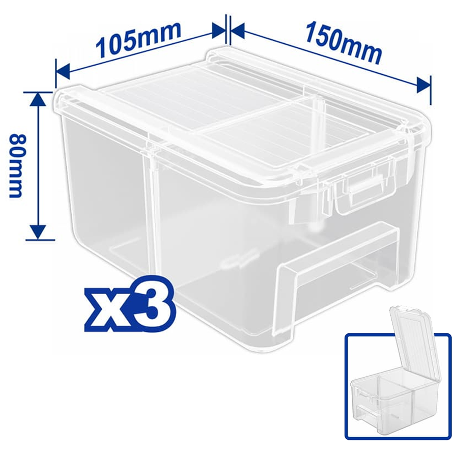 Wadfow WTB8333 Transparent Storage Bins Set 3Pcs | Wadfow by KHM Megatools Corp.