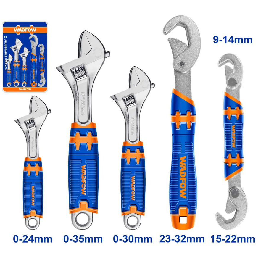 Wadfow WAW275K Adjustable Wrench Set 5Pcs | Wadfow by KHM Megatools Corp.