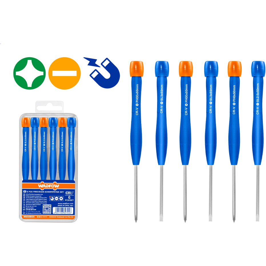 Wadfow WSS2B06 Precision Screwdriver 6Pcs Set | Wadfow by KHM Megatools Corp.