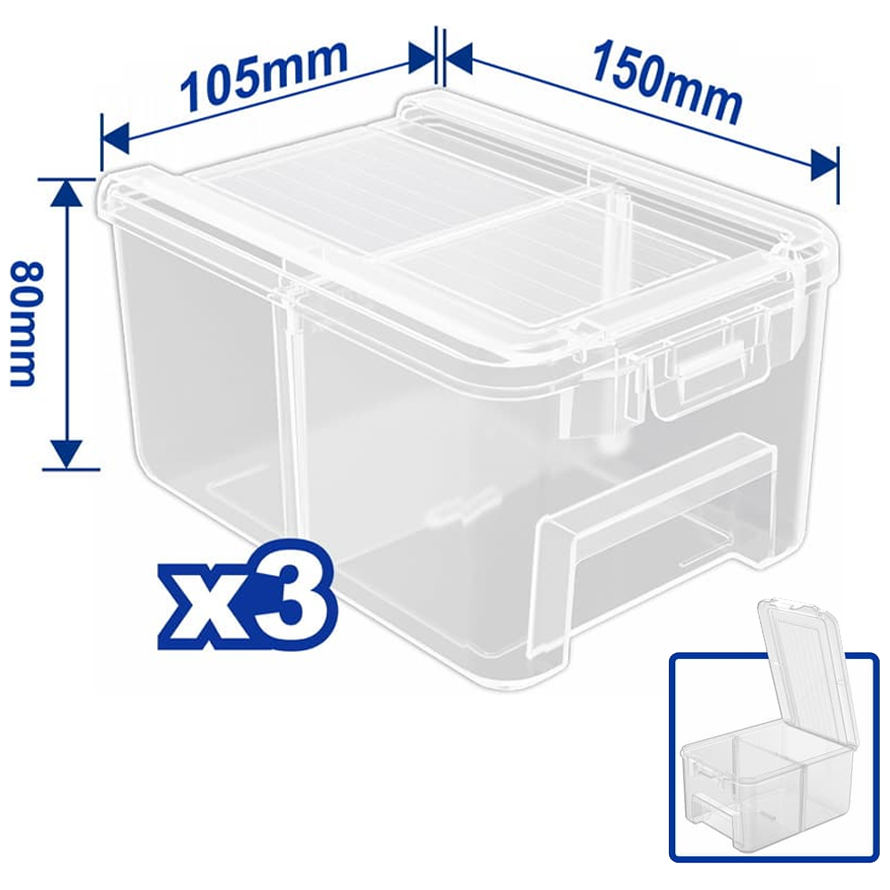 Wadfow WTB8333 Transparent Storage Bins Set 3Pcs | Wadfow by KHM Megatools Corp.