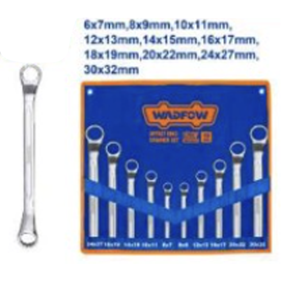 Wadfow WFS5M10 Offset Ring Spanner Set 10Pcs | Wadfow by KHM Megatools Corp.