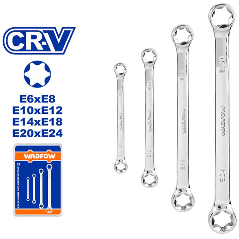 Wadfow WFR2404 Star Box End Wrench Set 4Pcs | Wadfow by KHM Megatools Corp.