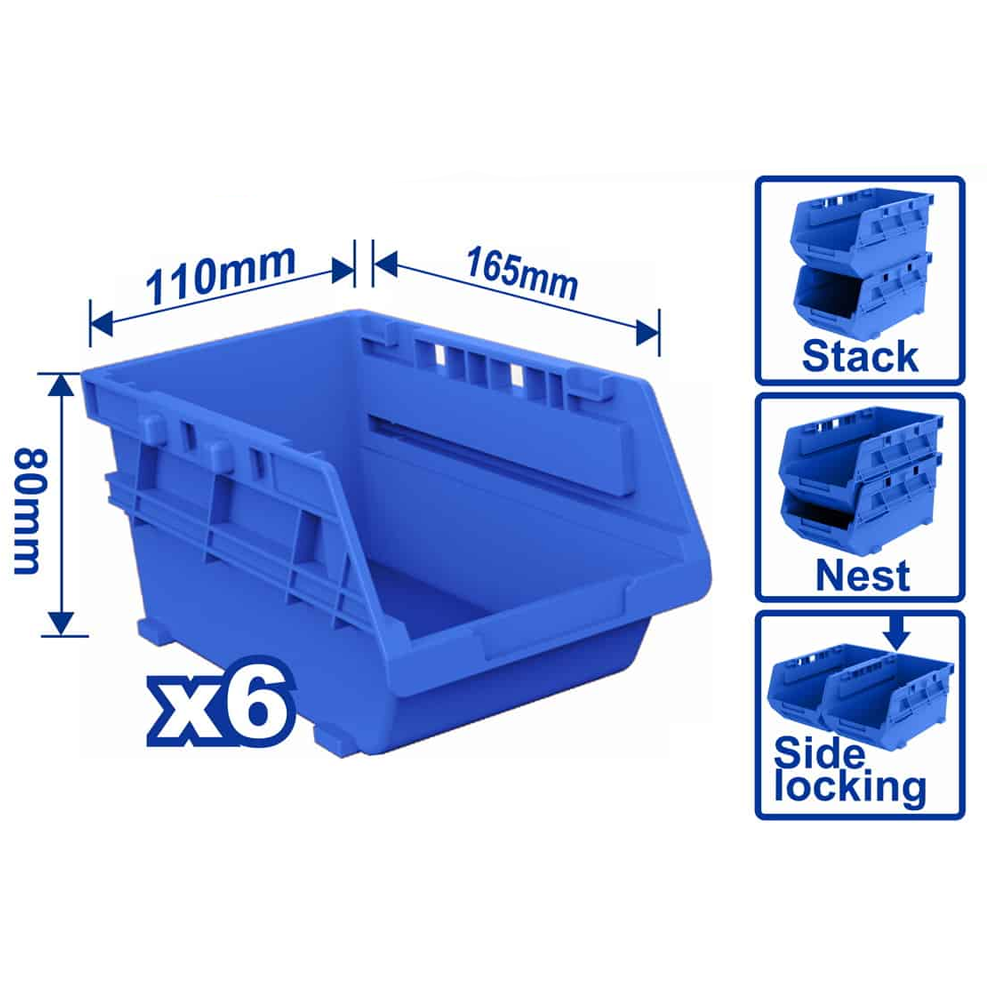 Wadfow WTB8336 Storage Bins Set 6Pcs | Wadfow by KHM Megatools Corp.