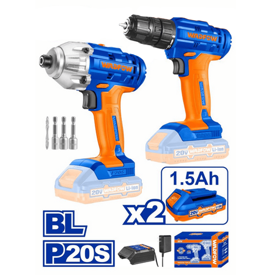 Wadfow WCK2016 Li-Ion Cordless 20V 2Pcs Combo Kit - KHM Megatools Corp.