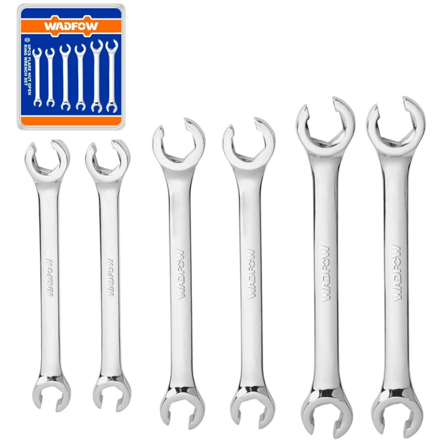 Wadfow WDS2406 Flare Nut Open Ring Wrench Set 6 Pcs | Wadfow by KHM Megatools Corp.