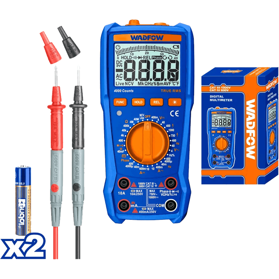 Wadfow WDM2502 Digital Multimeter 4000-Counts - KHM Megatools Corp.