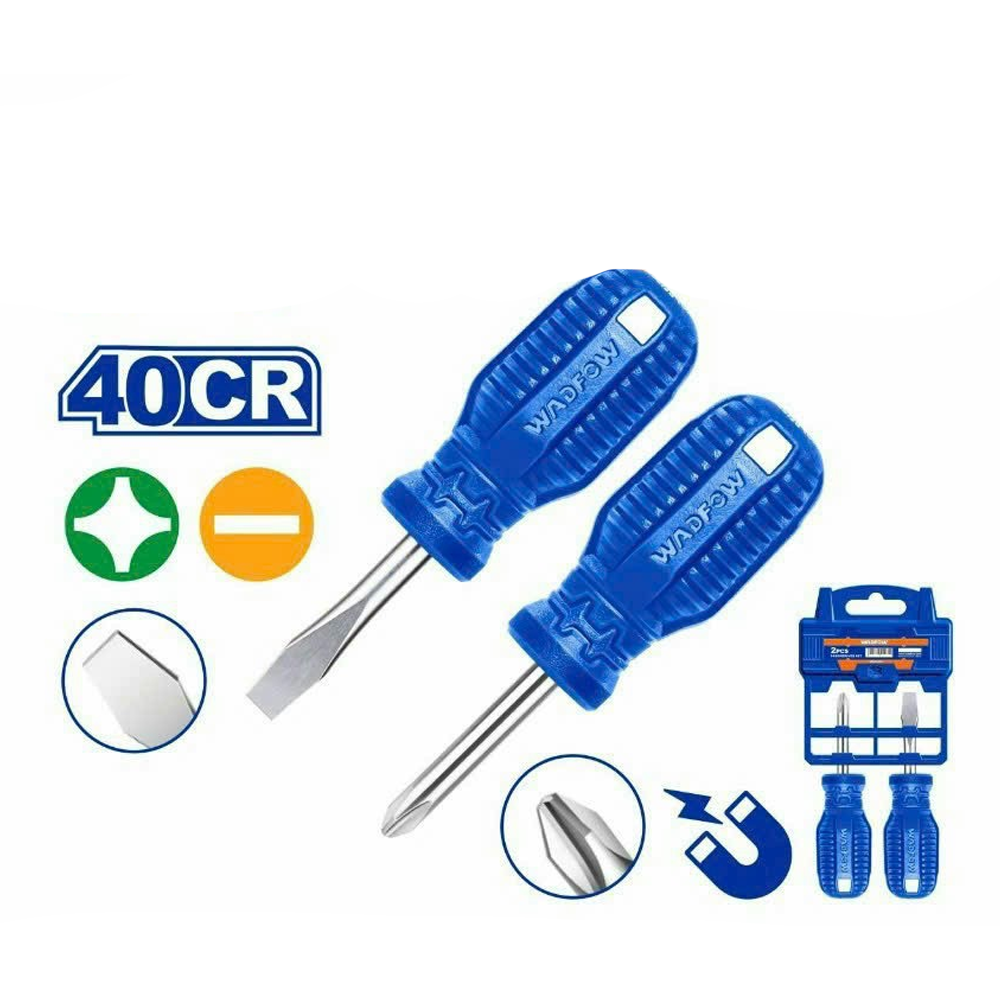 Wadfow WSS2202 Stubby Screwdriver Set 2Pcs | Wadfow by KHM Megatools Corp.