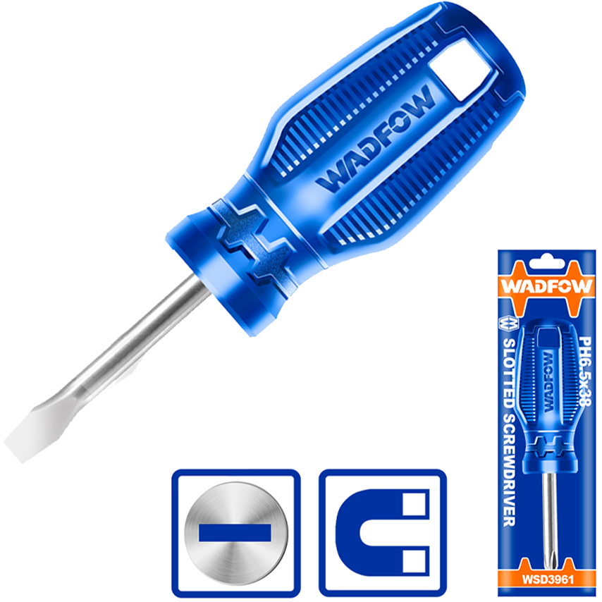 Wadfow WSD3961 Stubby Flat Screwdriver 38mm 40CR | Wadfow by KHM Megatools Corp.