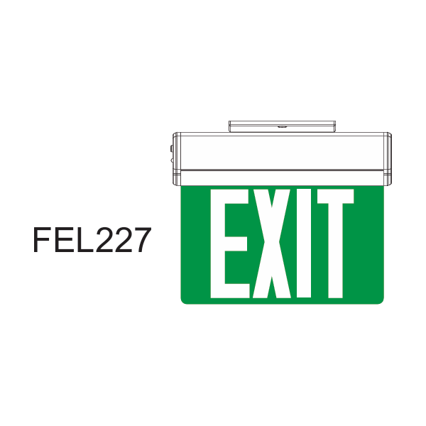 Firefly Double-Faced Exit Light with Wall/Ceiling Mount Option  3 x 1.2V 350mAh (3.6V) Ni-CD Battery