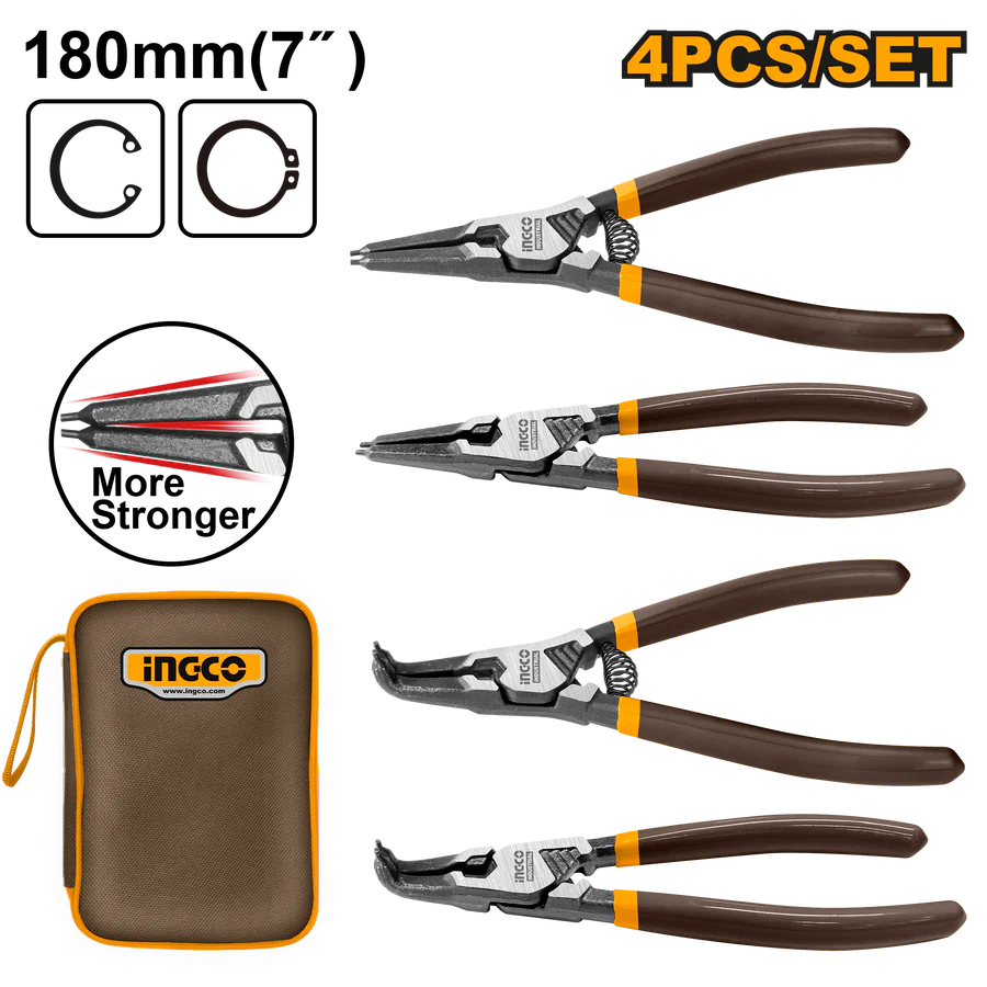 Ingco HCCPS26180 4pcs Circlip Pliers Set