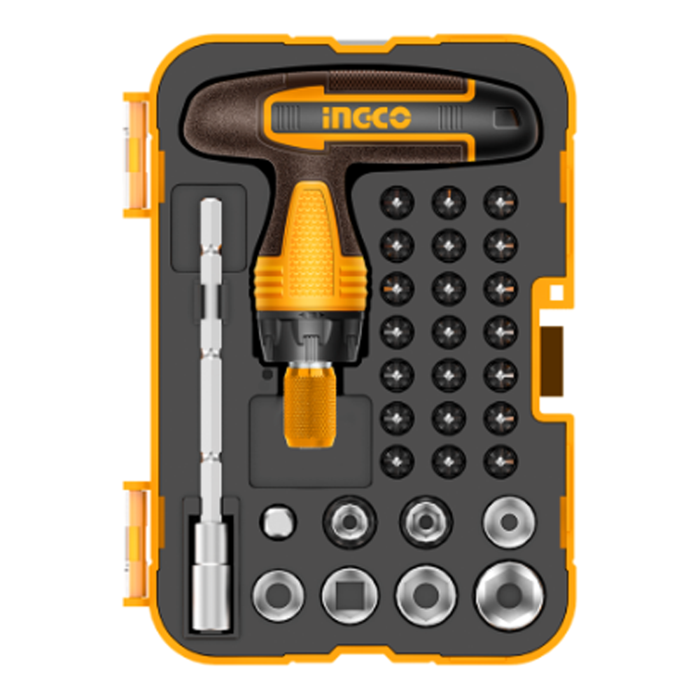 Ingco HKSDB0318 T-Handle Wrench Screwdriver Set 31Pcs