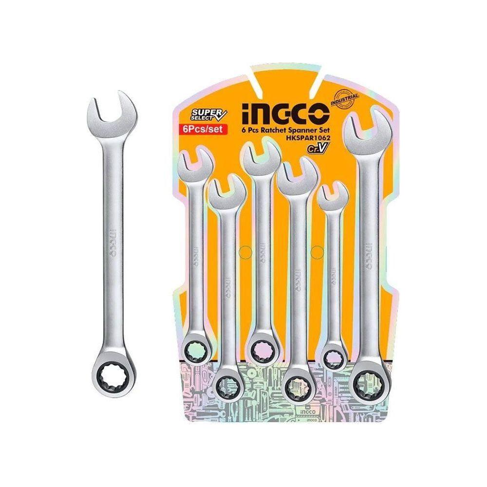 Ingco HKSPAR1062 Rachet Spanner 6Pcs Set - KHM Megatools Corp.