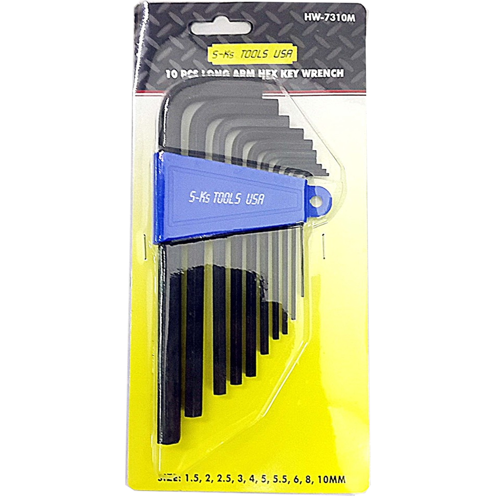 S-Ks 10pcs. HW-7310M Long Arm Hex Allen Wrench Key (1.5-10mm) | SKS by KHM Megatools Corp.