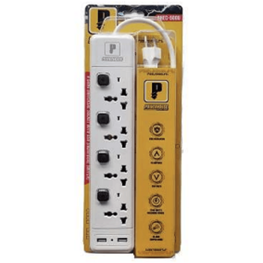 Powerhouse Electric Extension Cord With Individual Switch, USB And Overload Protection - KHM Megatools Corp.