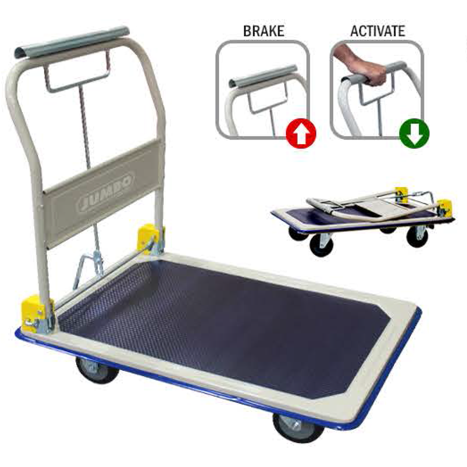 Jumbo HB-210JCK Steel Platform Trolley with Hand Brake