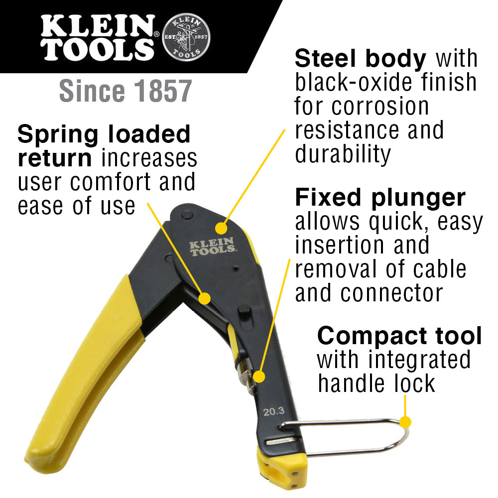 Klein VDV212-008 Compact Compression Crimper (F-Connector)