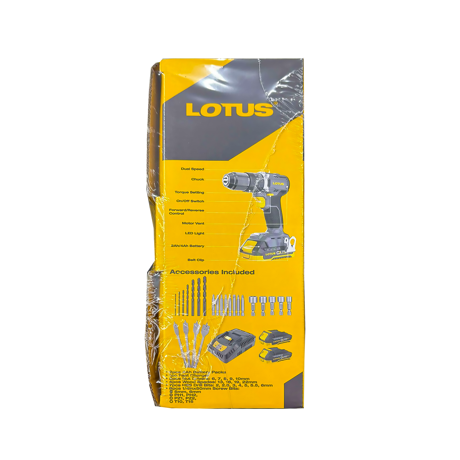 Lotus CXHD20V-80BL/2 Cordless Impact Drill w/ 24pcs Accessories Kit 20V