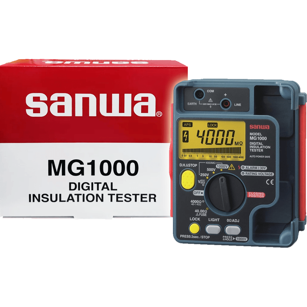 Sanwa MG1000 Digital Insulation Tester 1000V AC (Megger Tester / Resistance Tester) - KHM Megatools Corp.