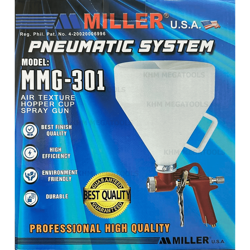 Miller MMG-301 Mortar Gun / Air Texture Hopee Cup Spray Gun (Gravity) [Plastic] - KHM Megatools Corp.