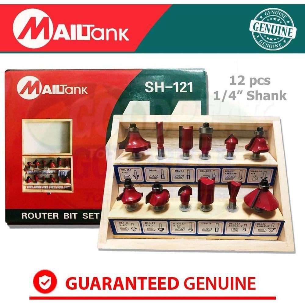 Mailtank SH-121 Router Bit Set (12pcs) - Goldpeak Tools PH Mailtank